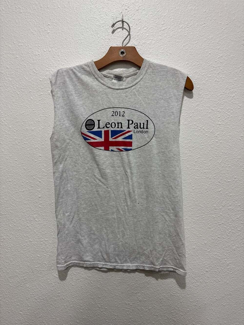 Leon Paul London 2012 Fencing Graphic Sleeveless Muscle T-Shirt Grey Size S